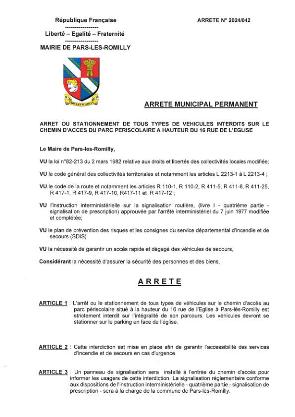ARRETE N-2024-042