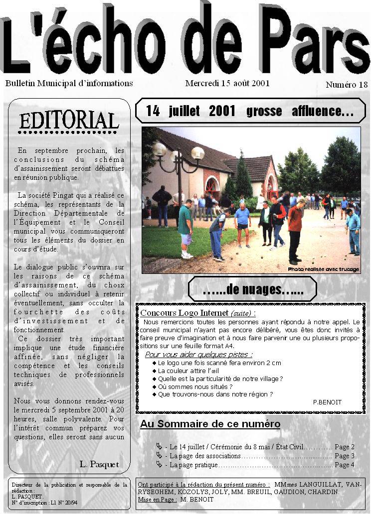 Écho de Pars n°18 Écho de Pars n°18